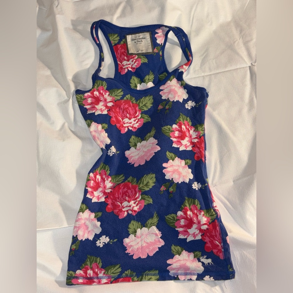 Abercrombie & Fitch Y2K Floral Print Long Body floral Cami Top Sz.S
